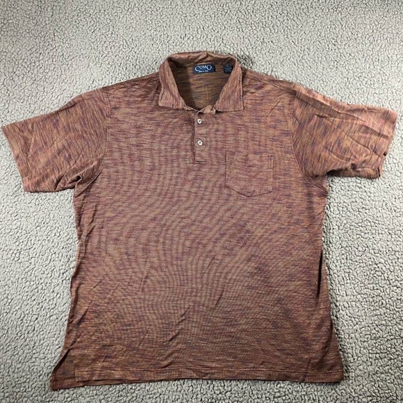 Como Sport Other - Como Sport Mens Large Polo Shirt Made in Italy Double Mercerized Cotton Burgundy